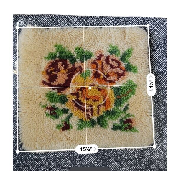Vintage‎ Floral Hooked Rug Wall Art Shag Needlepoint Tapestry Cottagecore - Picture 3 of 7